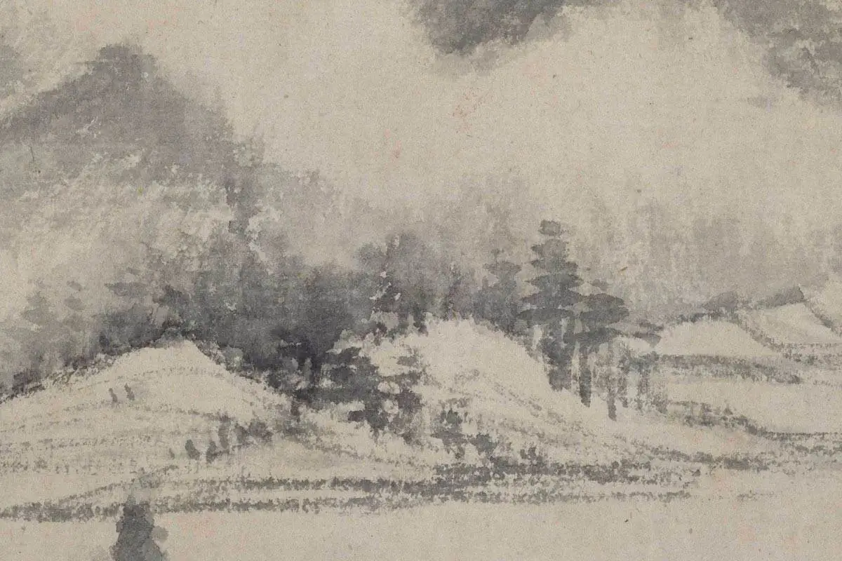 董其昌《水墨山水册》局部细节 (2)