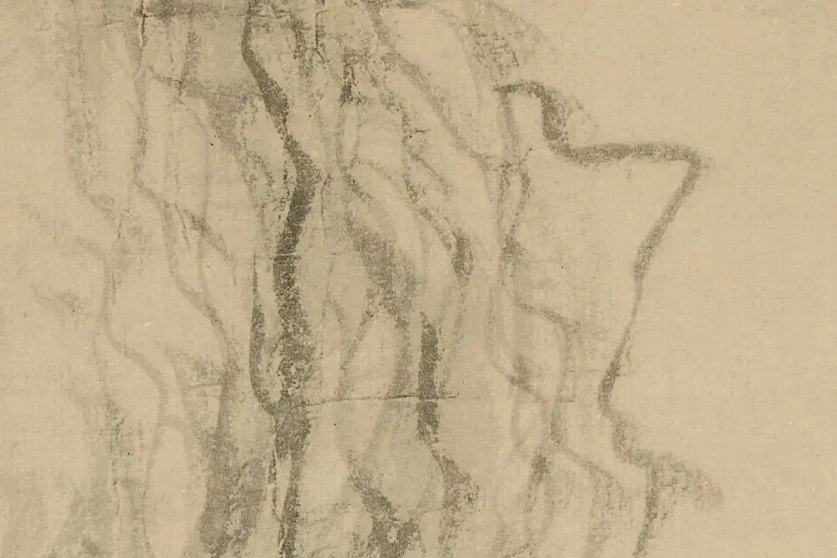 清·恽寿平《仿倪瓒古木丛篁图》高清大图局部细节 (6)