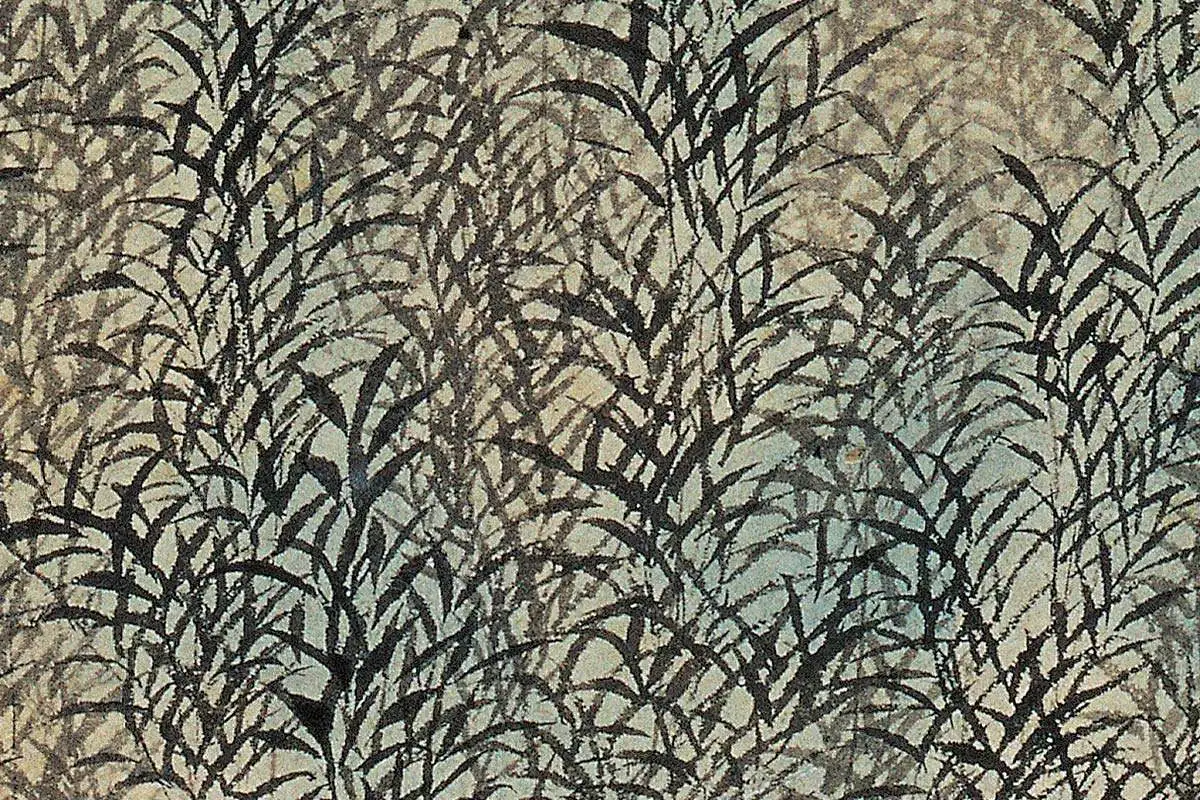 明代·沈贞山水画《竹炉山房图》高清大图局部细节 (4)