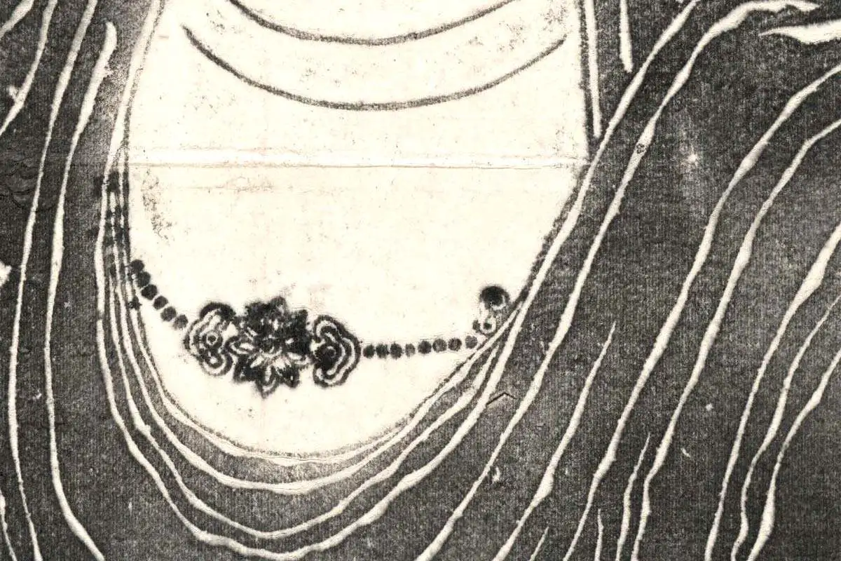 吴道子《观音菩萨像》拓片高清大图局部细节 (3)