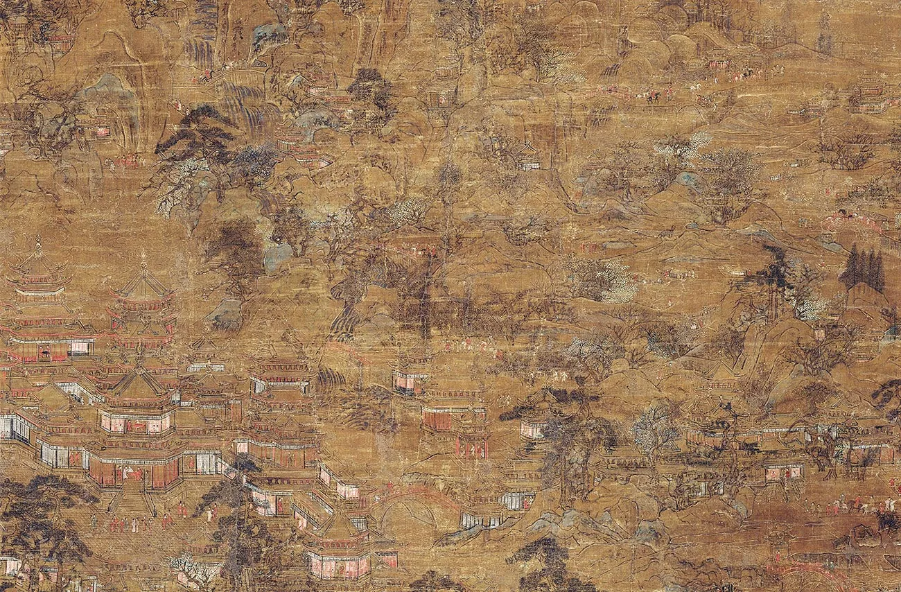 山水楼阁画《宫苑图》_02