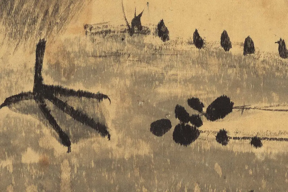 李因《芙蓉鸳鸯图》高清大图局部细节 (3)