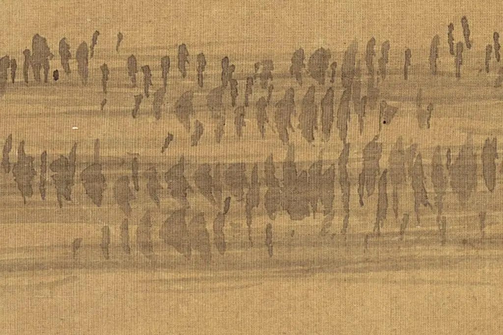 董其昌山水画《九峰寒翠图 》局部 (5)