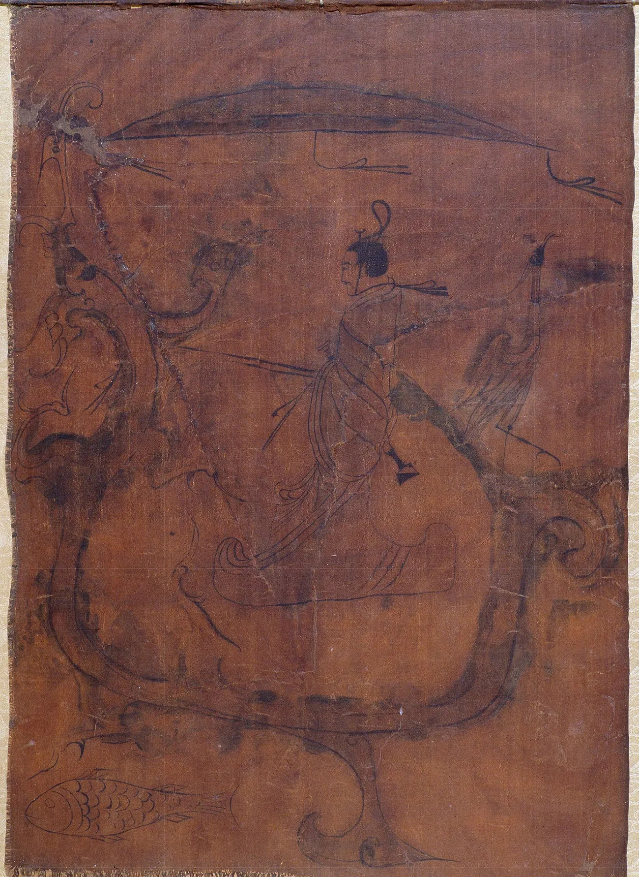 人物御龙图、人物御龙帛画