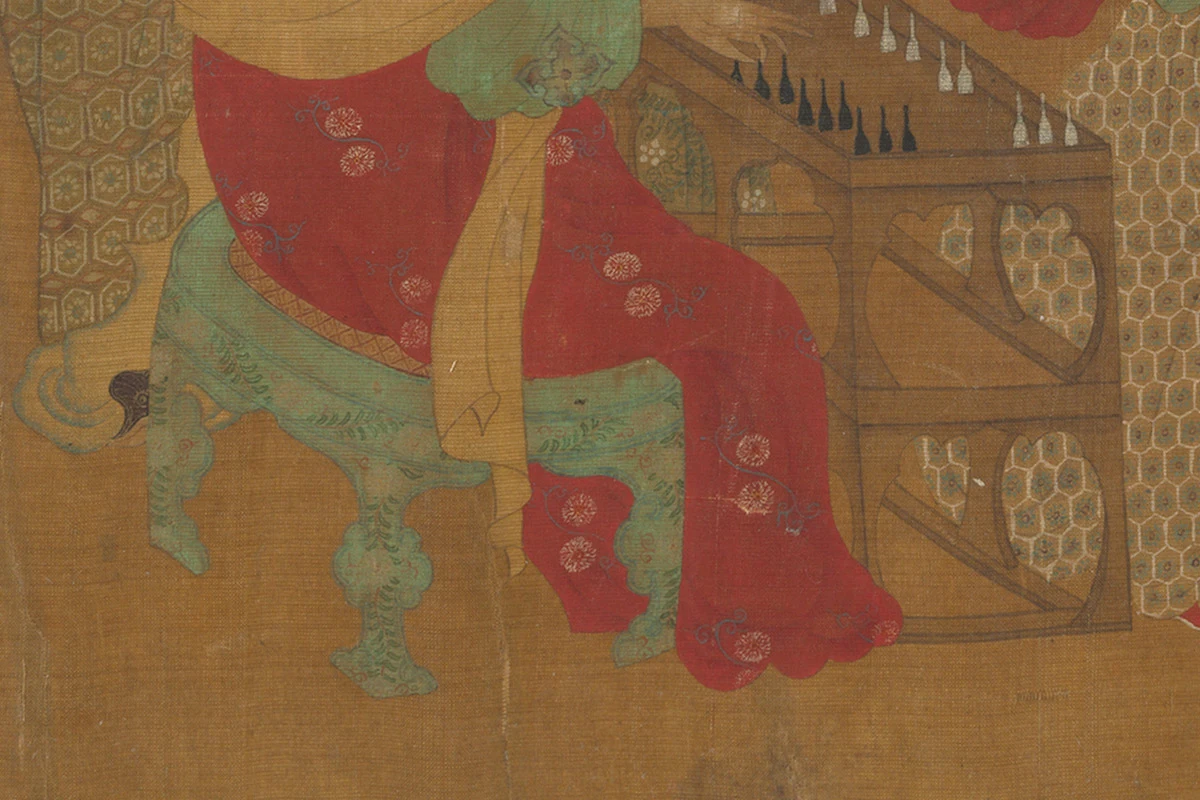 唐·周昉人物画卷《内人双陆图》高清大图局部 (6)