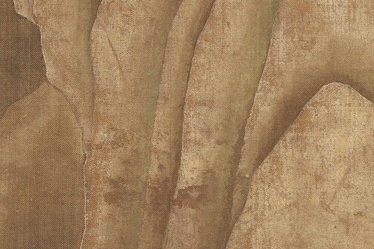 杨升没骨山水画《蓬莱飞雪图》高清大图局部细节 (5)