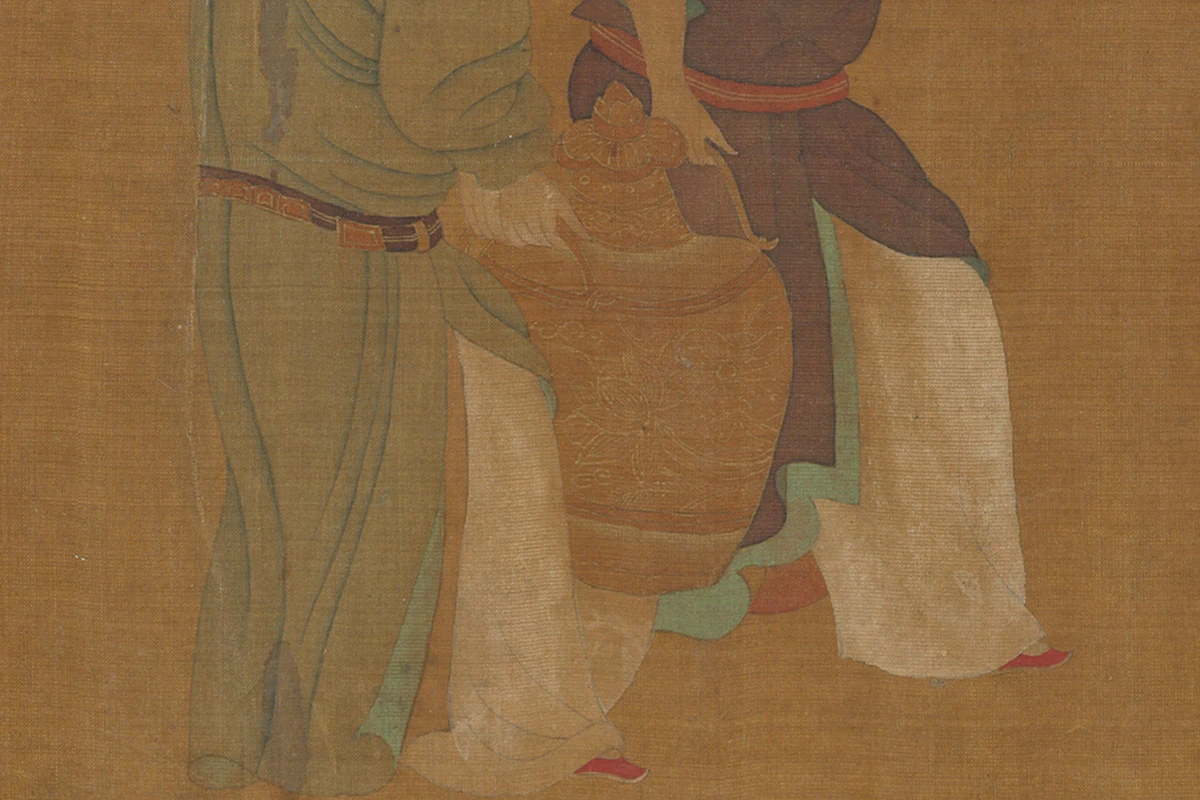 唐·周昉人物画卷《内人双陆图》高清大图局部 (5)