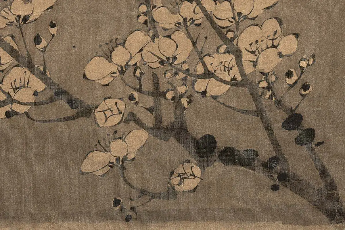 陈宪章国画梅花《烟笼玉树图》高清大图局部细节 (9)