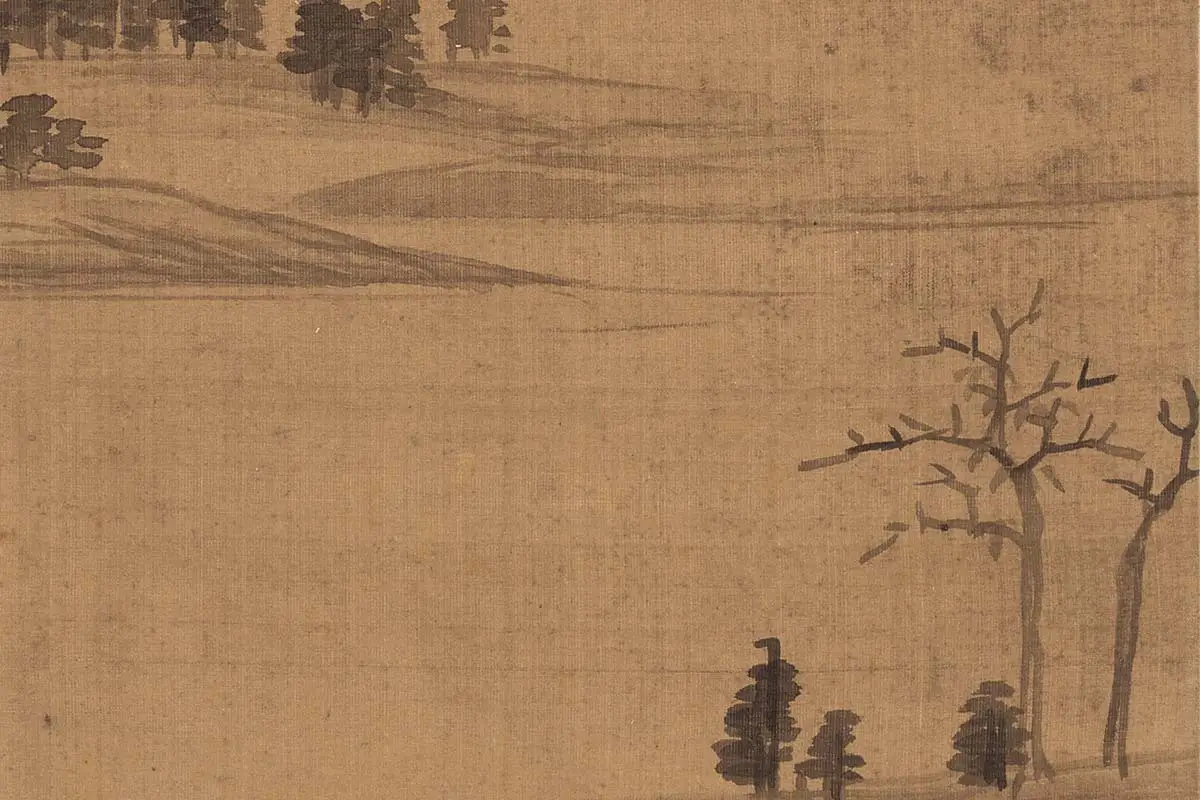 程嘉燧山水画高清大图局部细节 (4)