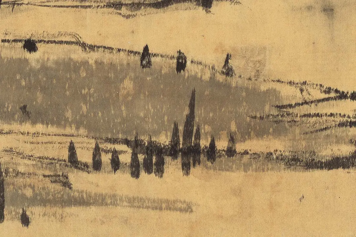 李因《芙蓉鸳鸯图》高清大图局部细节 (4)