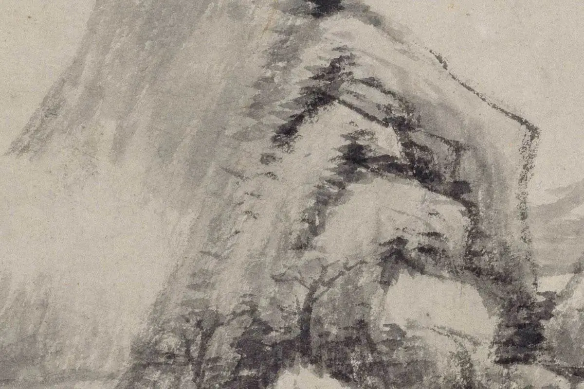 董其昌《水墨山水册》局部细节 (7)