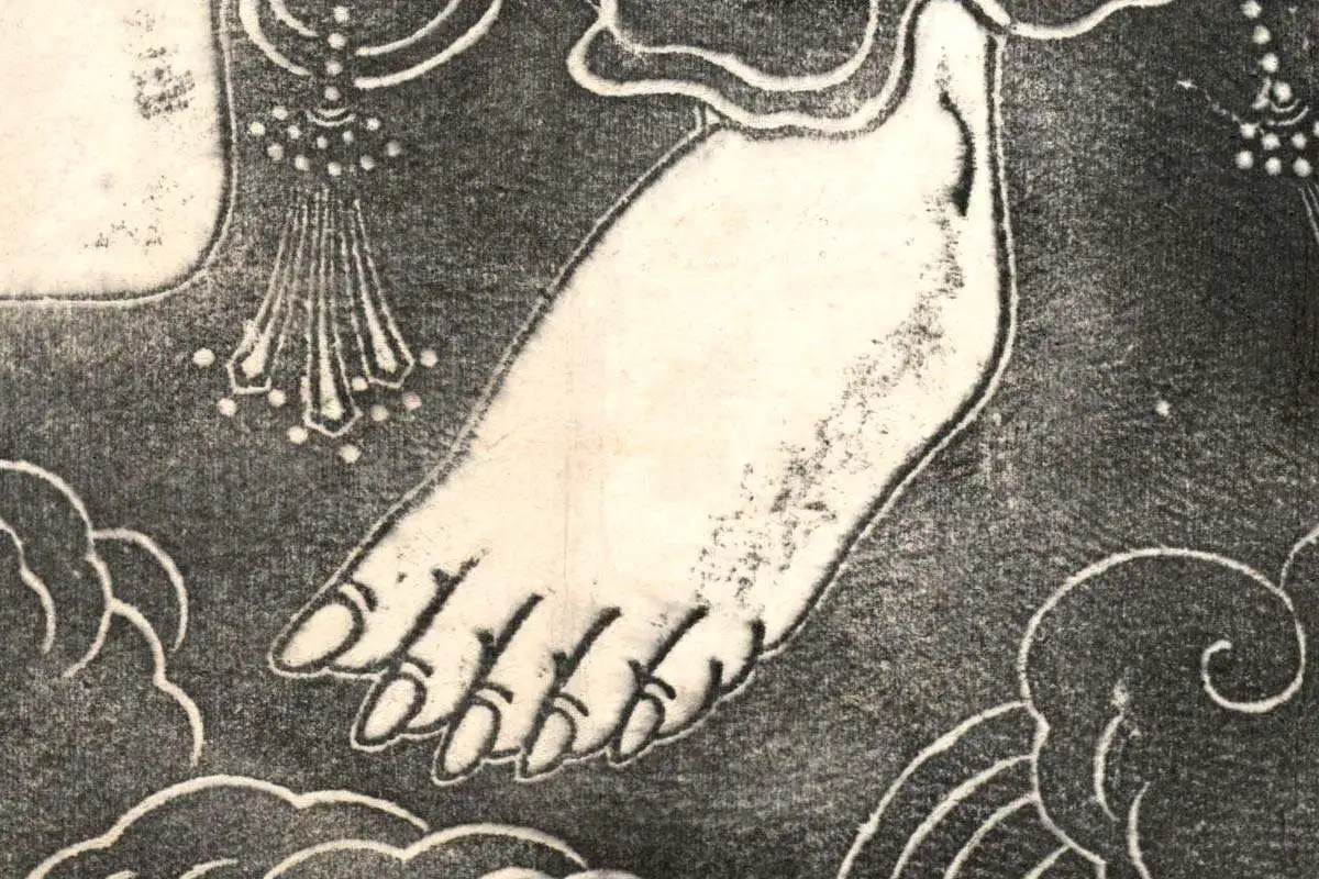 吴道子《观音菩萨像》拓片高清大图局部细节 (9)