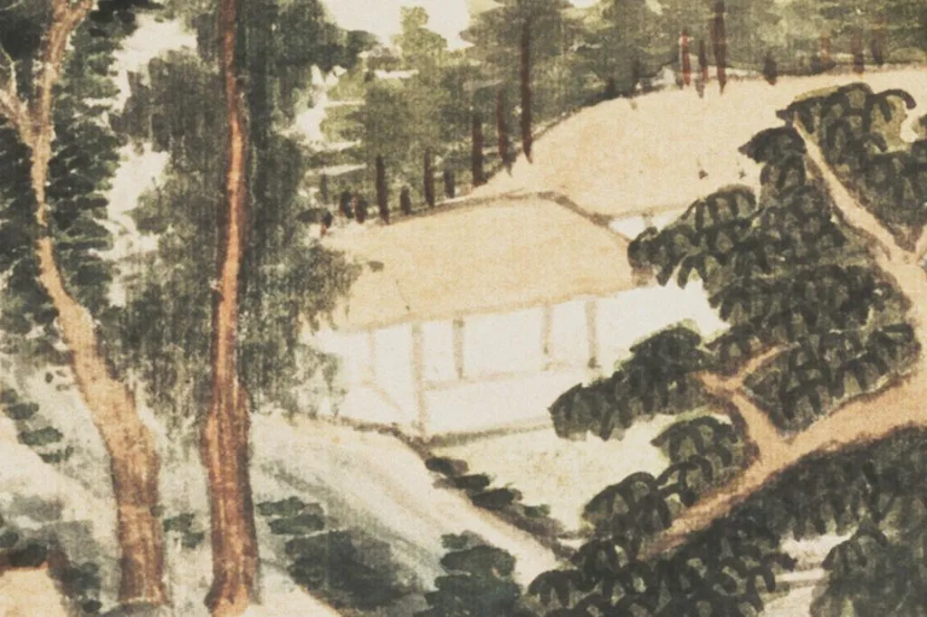 董其昌《仿杨慎修雨中遣怀曲意图》局部 (4)