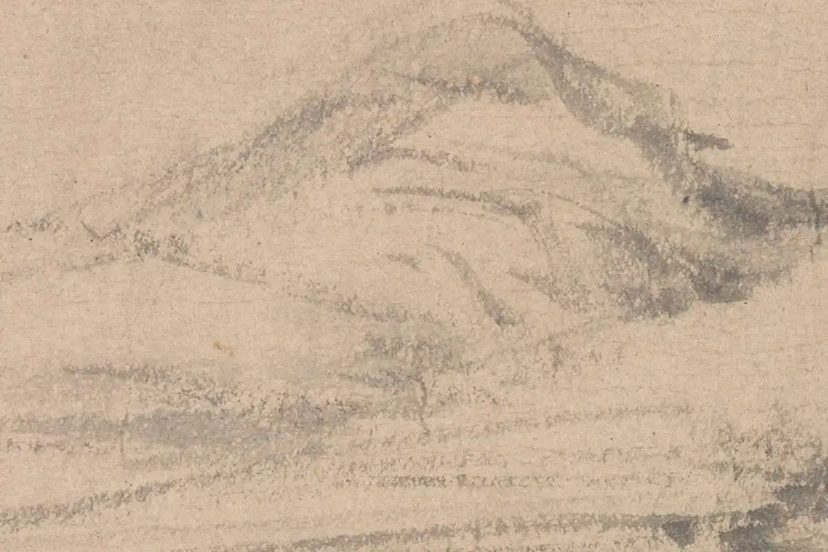 倪瓒《江渚风林图》高清大图局部细节 (8)