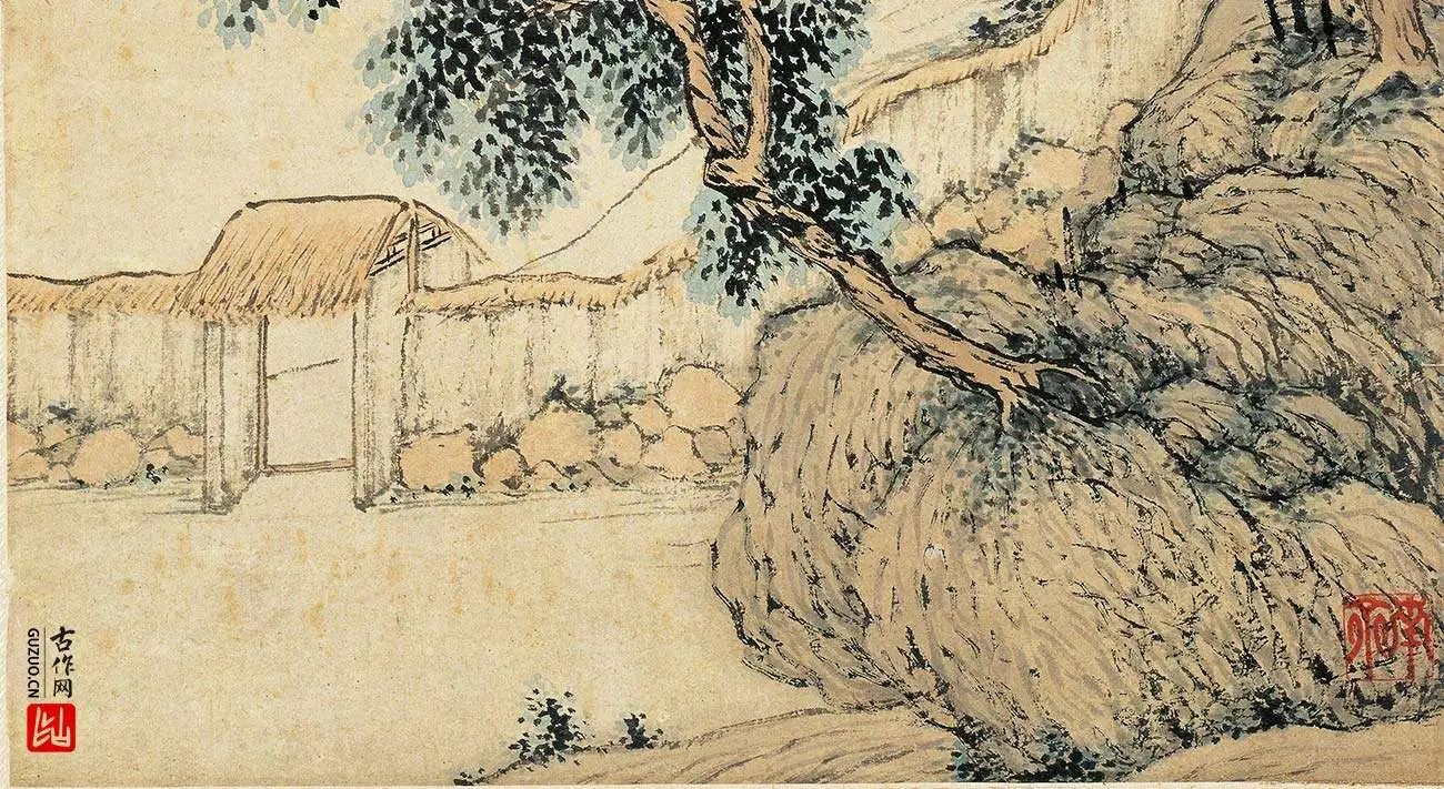 明代·沈贞《竹炉山房图》_06