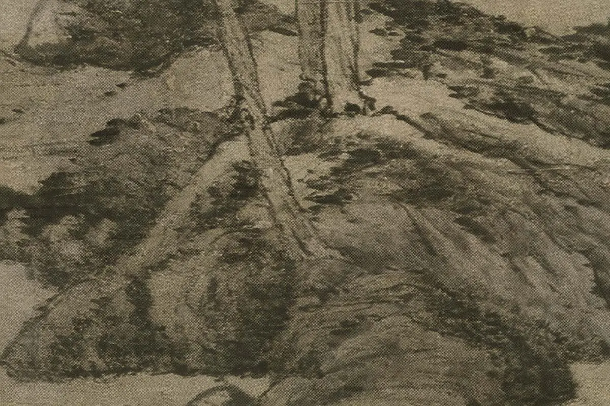 倪瓒《疏林图》局部 (1)