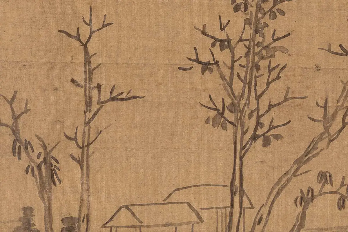 程嘉燧山水画高清大图局部细节 (3)