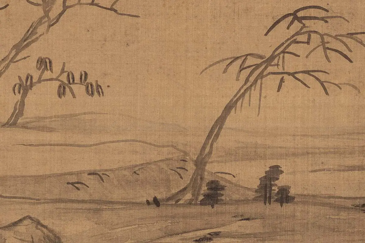 程嘉燧山水画高清大图局部细节 (2)