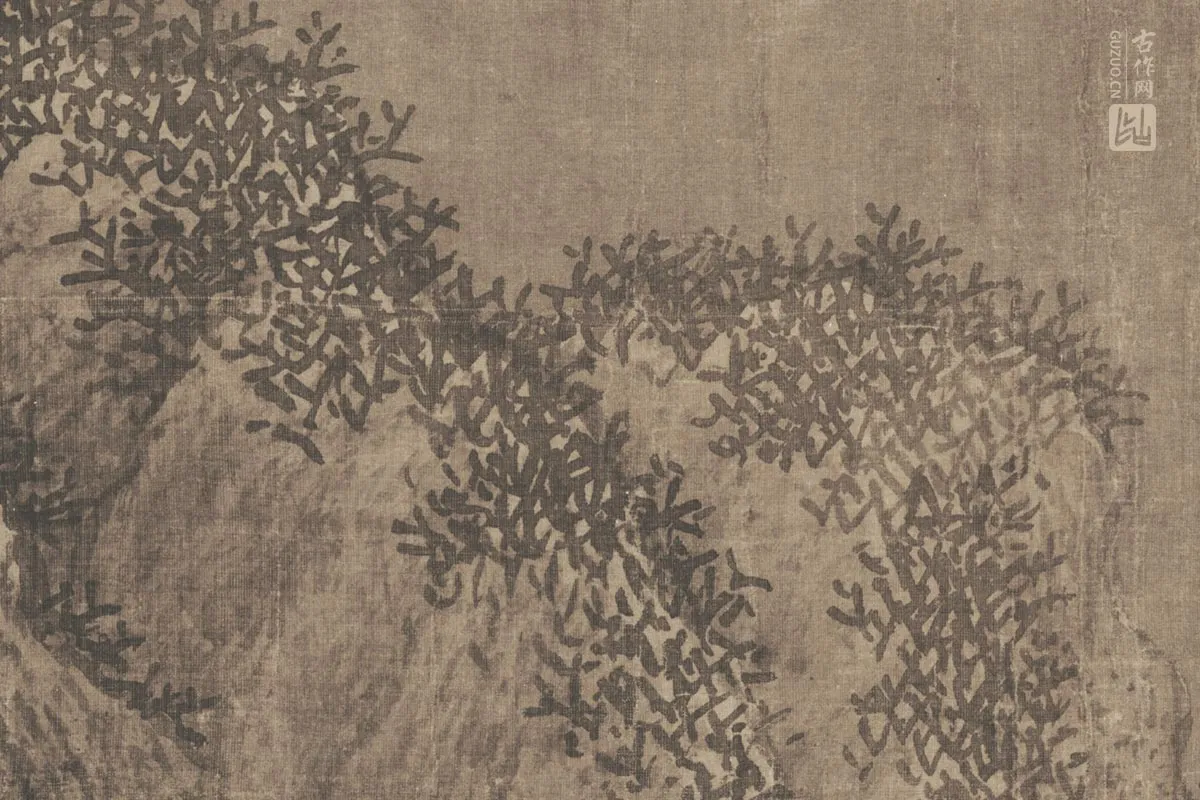 范宽雪景山水画《雪景寒林图》高清大图局部细节 (9)