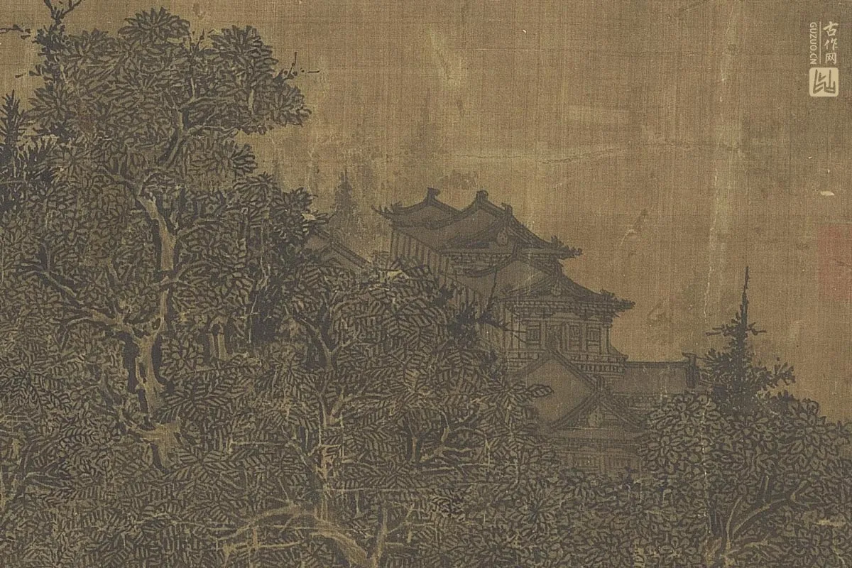 北宋山水画·范宽《溪山行旅图》高清大图局部细节 (3)