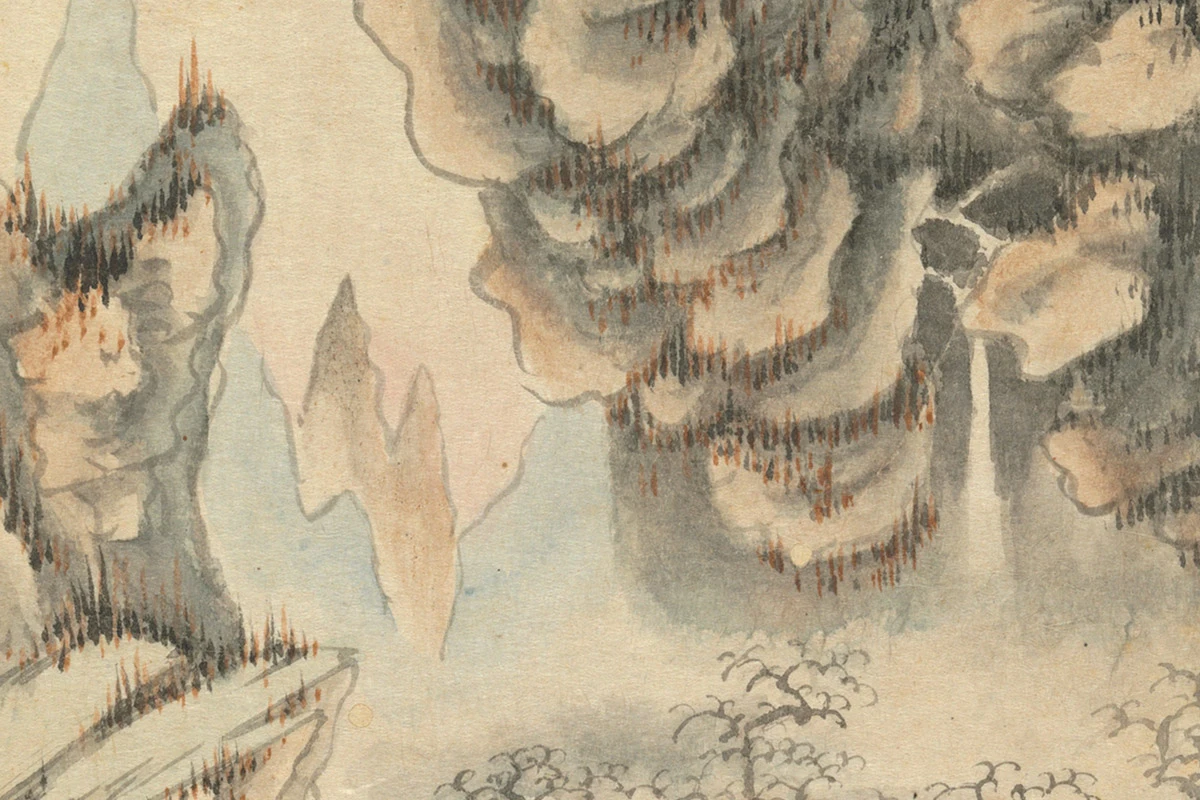 王翚《仿郭熙秋山晓行图》局部 (2)