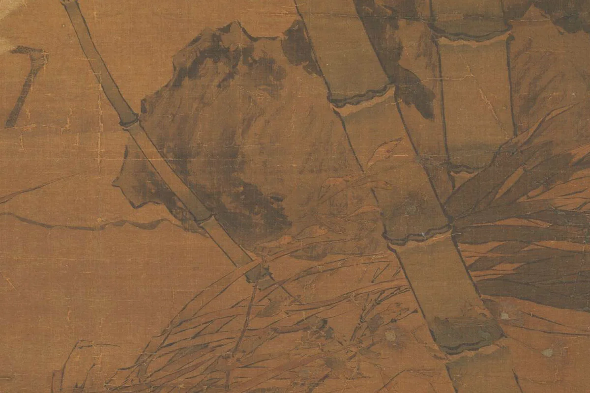 崔白(传)《竹鸥图轴》局部 (2)