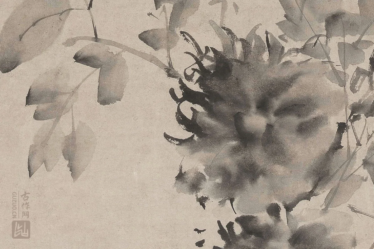 徐渭《水墨牡丹图》局部 (3)