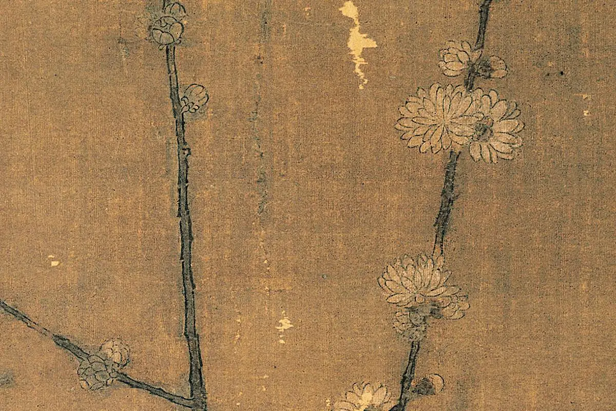 赵佶花鸟画《腊梅山禽图》局部 (4)