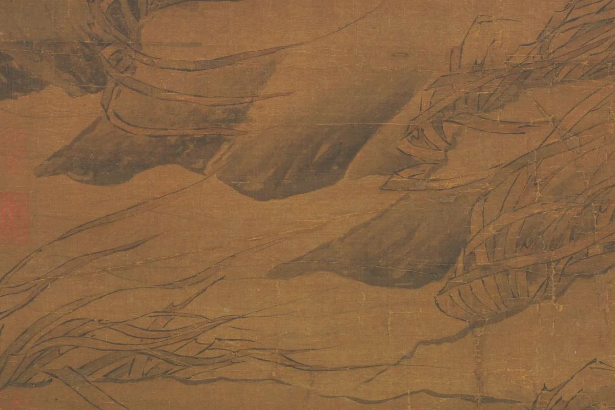 崔白(传)《竹鸥图轴》局部 (3)