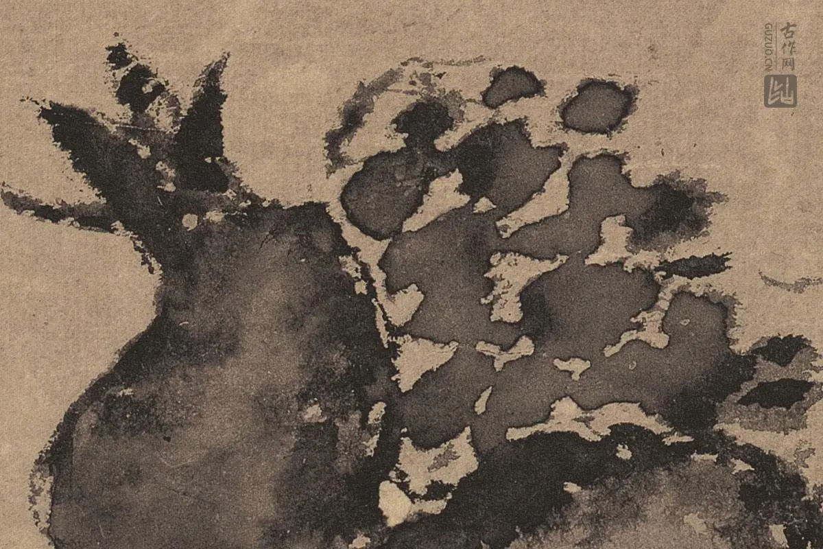 徐渭水墨写意《榴实图》高清大图局部细节 (1)