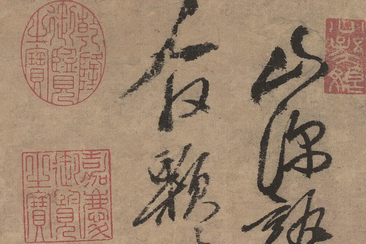 徐渭水墨写意《榴实图》高清大图局部细节 (7)