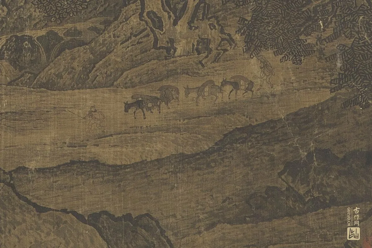 北宋山水画·范宽《溪山行旅图》高清大图局部细节 (6)