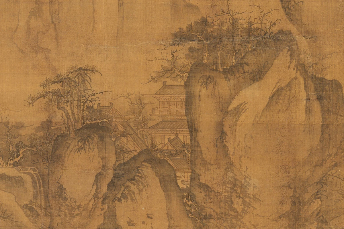 唐棣《仿郭熙秋山行旅图》局部 (2)