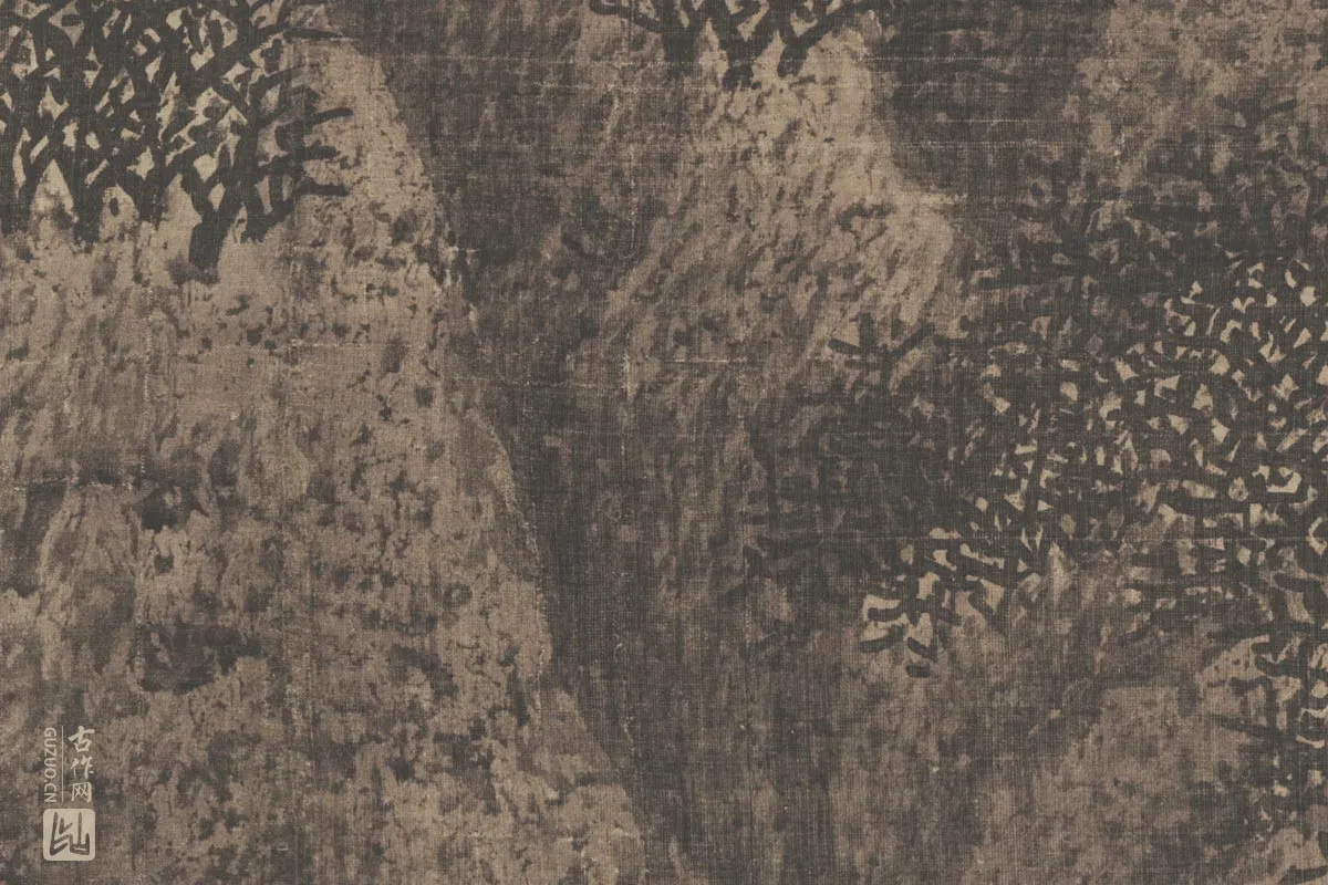 范宽雪景山水画《雪景寒林图》高清大图局部细节 (8)