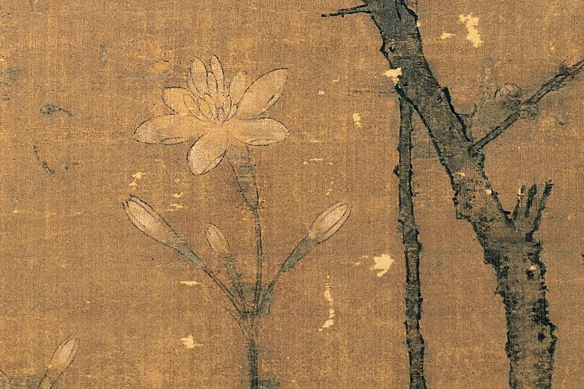 赵佶花鸟画《腊梅山禽图》局部 (3)