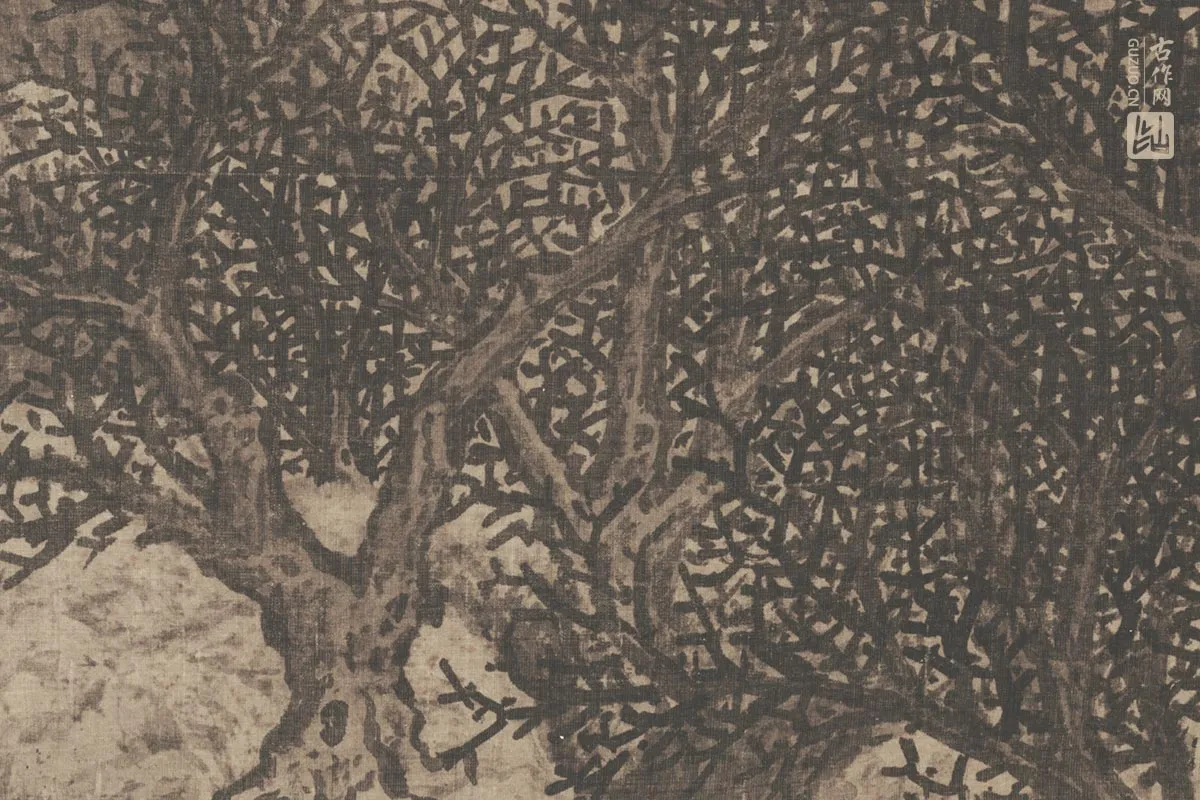 范宽雪景山水画《雪景寒林图》高清大图局部细节 (3)