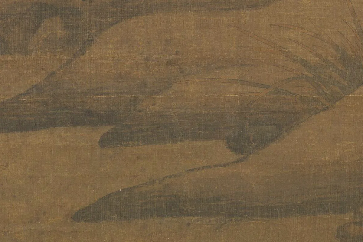 工笔画《芦汀宿雁图》局部 (3)