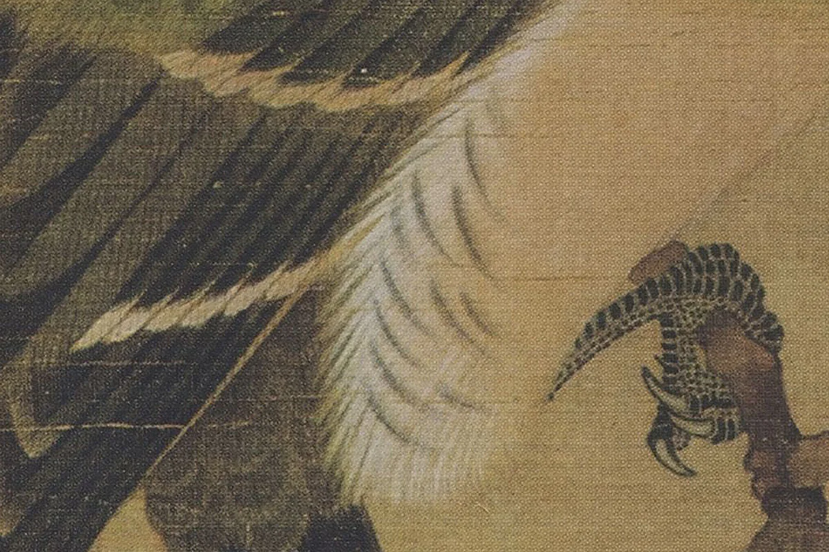 赵佶花鸟画《桃鸠图》局部 (3)