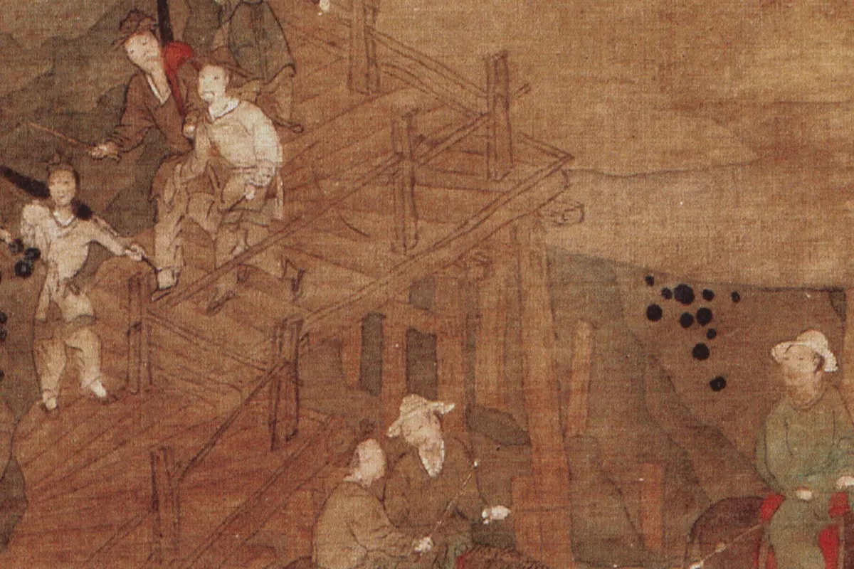 赵孟頫山水人物《蜀道难》局部 (2)