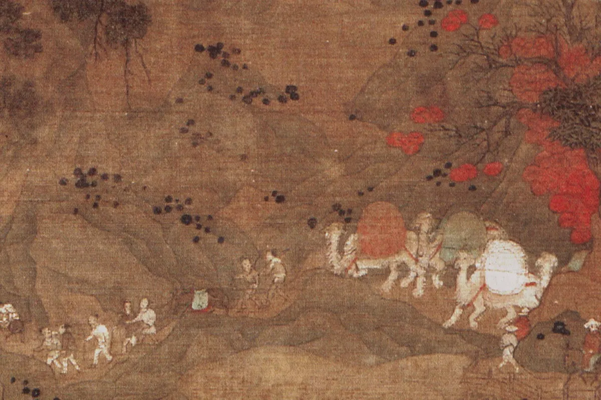 赵孟頫山水人物《蜀道难》局部 (6)