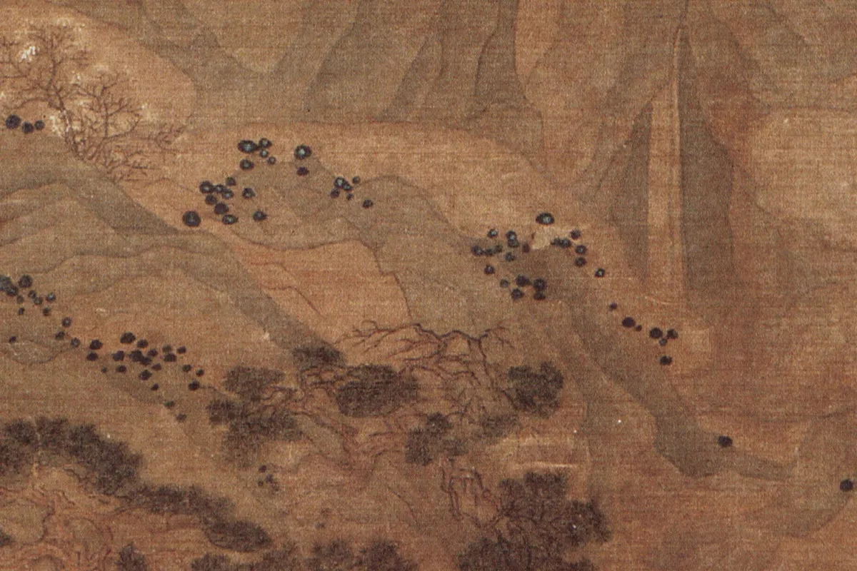 赵孟頫山水人物《蜀道难》局部 (7)