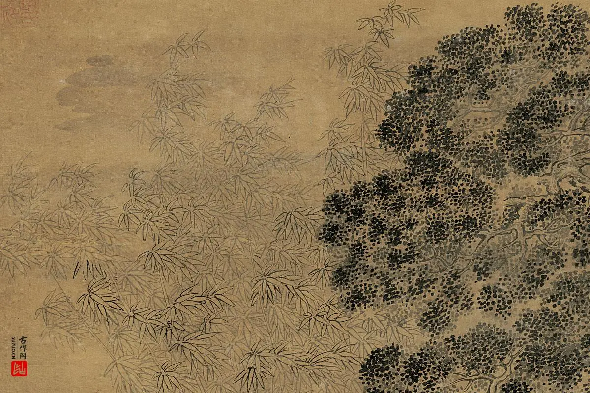 赵孟頫、管道升《鸥波亭图》局部 (3)