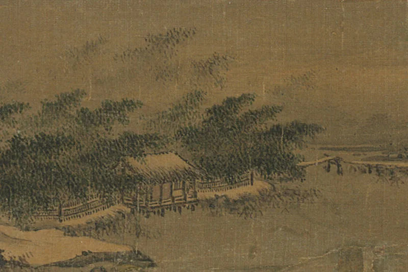 07-宋李唐画四时山水《江舟钓雪》局部