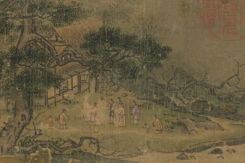 01-宋李唐画四时山水局《梅斋罨翠》部