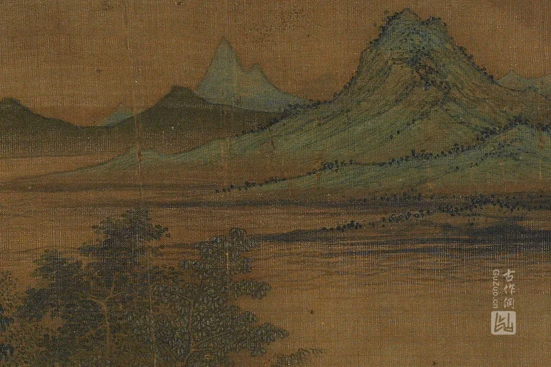 李唐山水团扇《竹阁延宾》局部 (2)