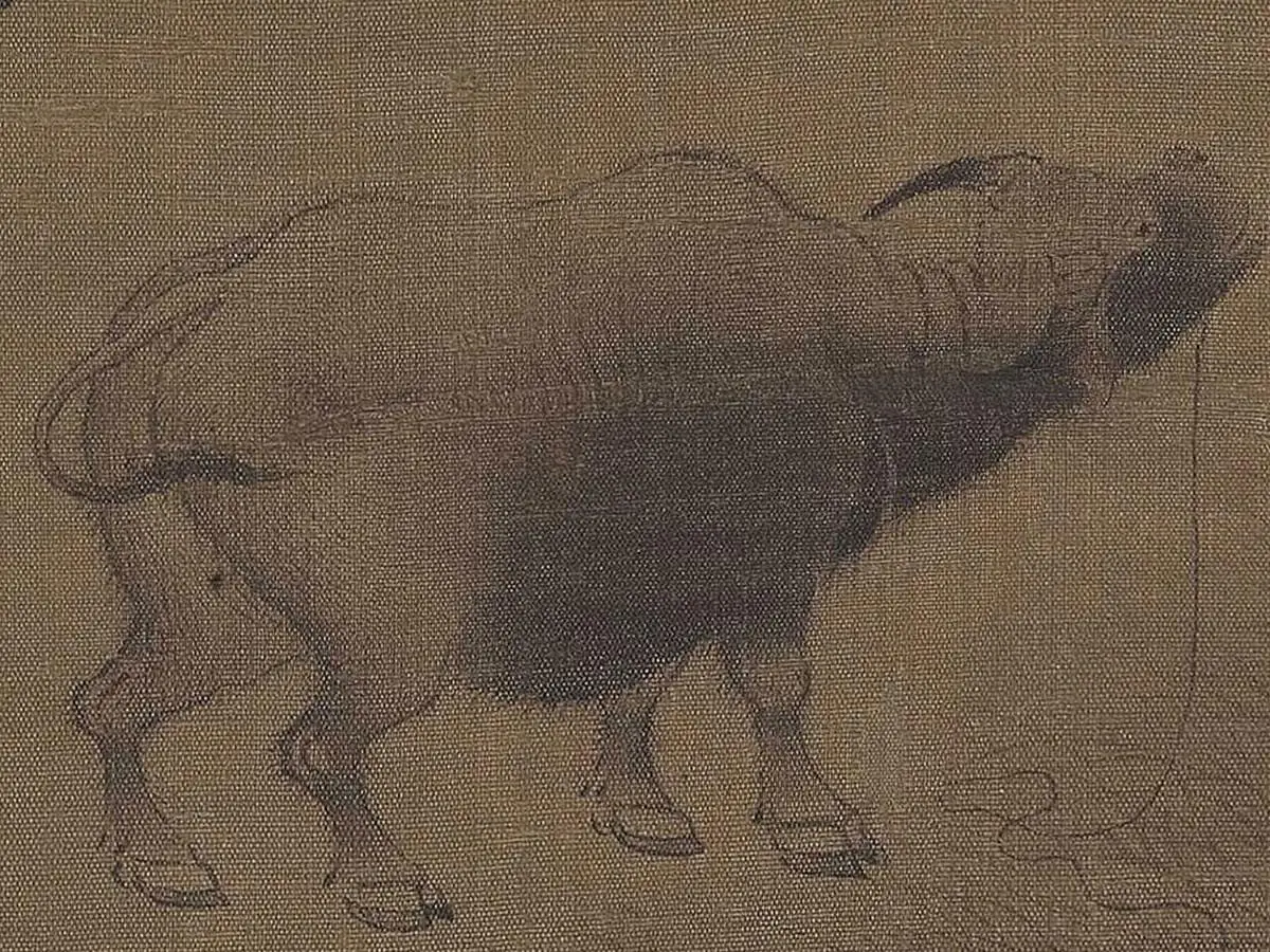 秋林放犊图局部 (2)