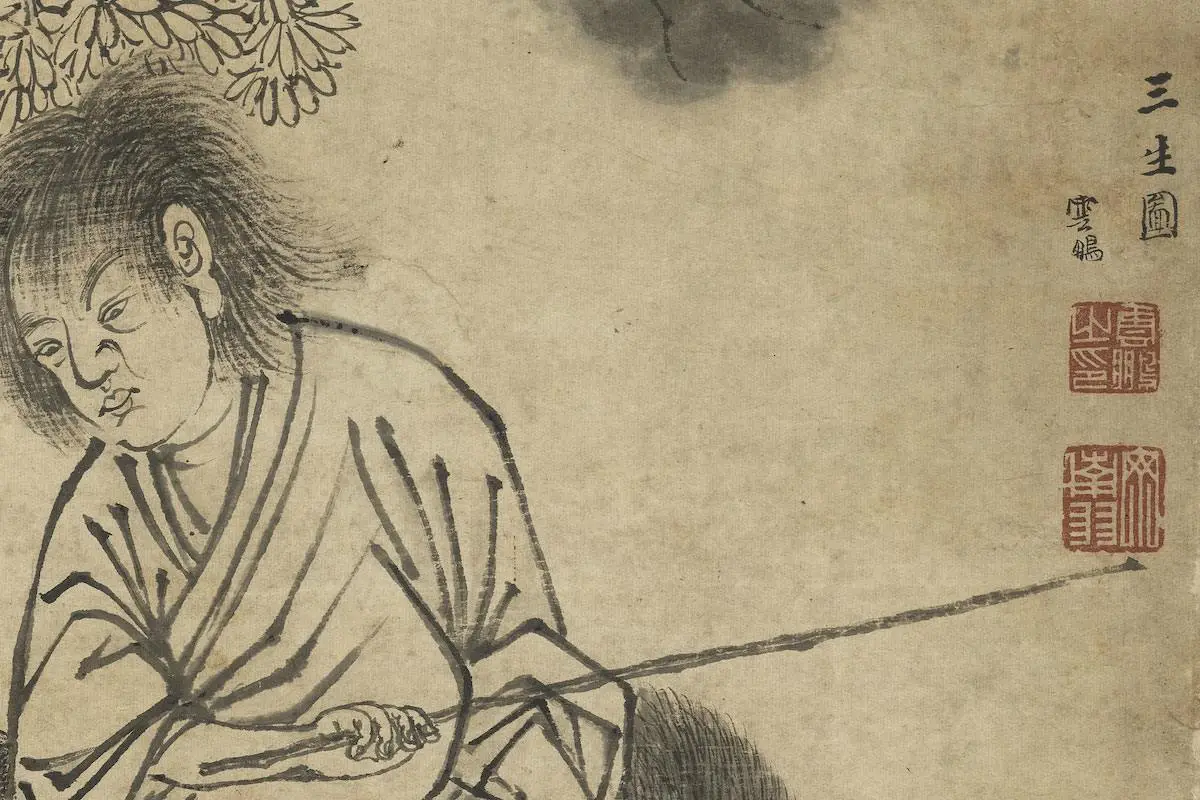 丁云鹏《三生图》轴局部 (1)