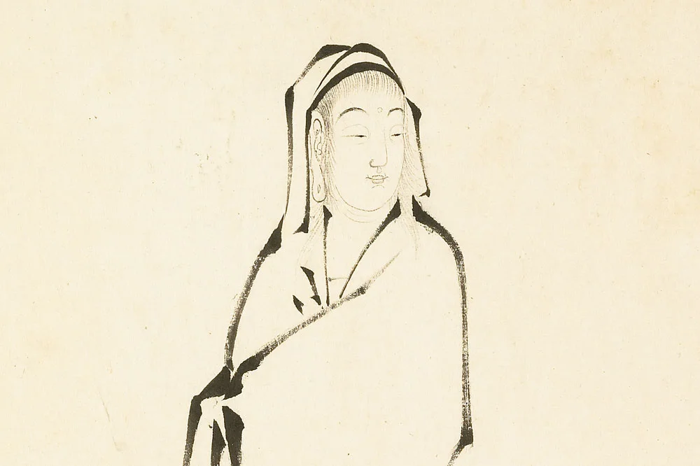 丁云鹏白描画《观音大士像》局部 (4)