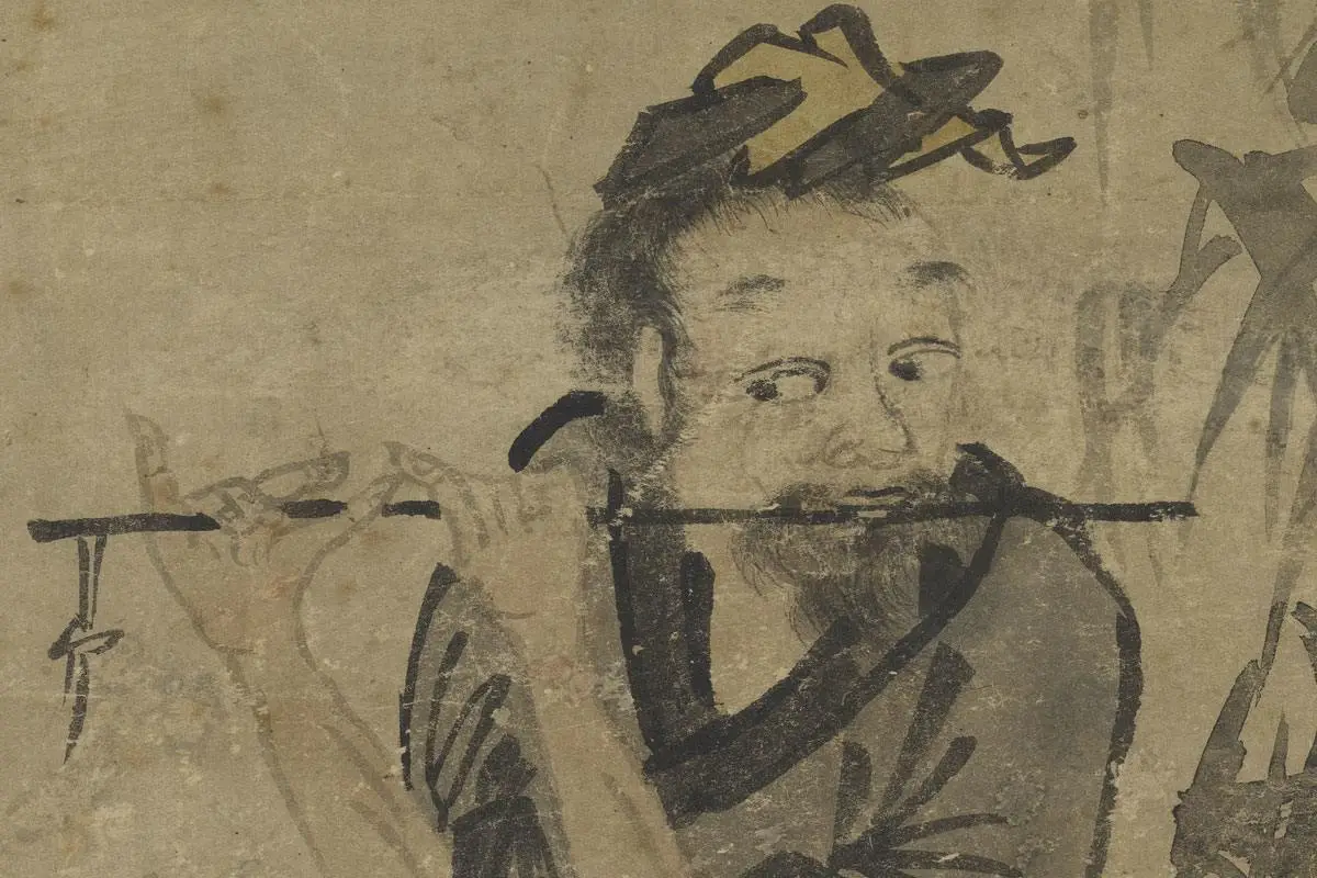 杨维桢绘画《铁笛图》局部 (1)