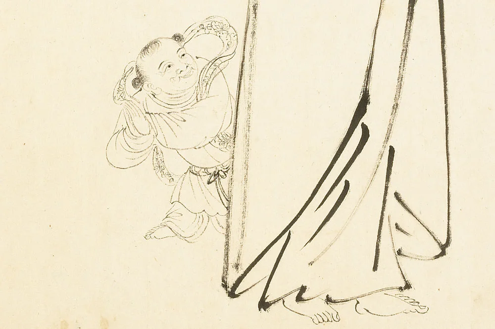 丁云鹏白描画《观音大士像》局部 (2)